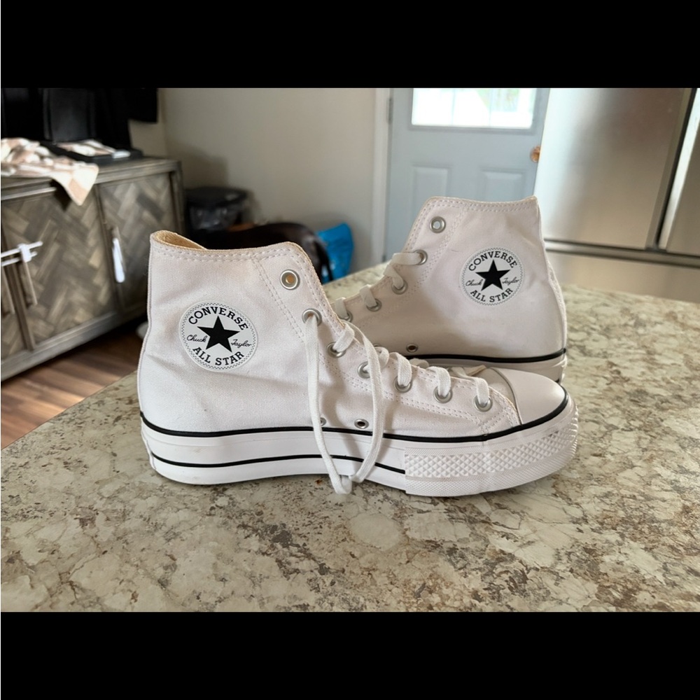 Converse Cream High-Top Sneakers